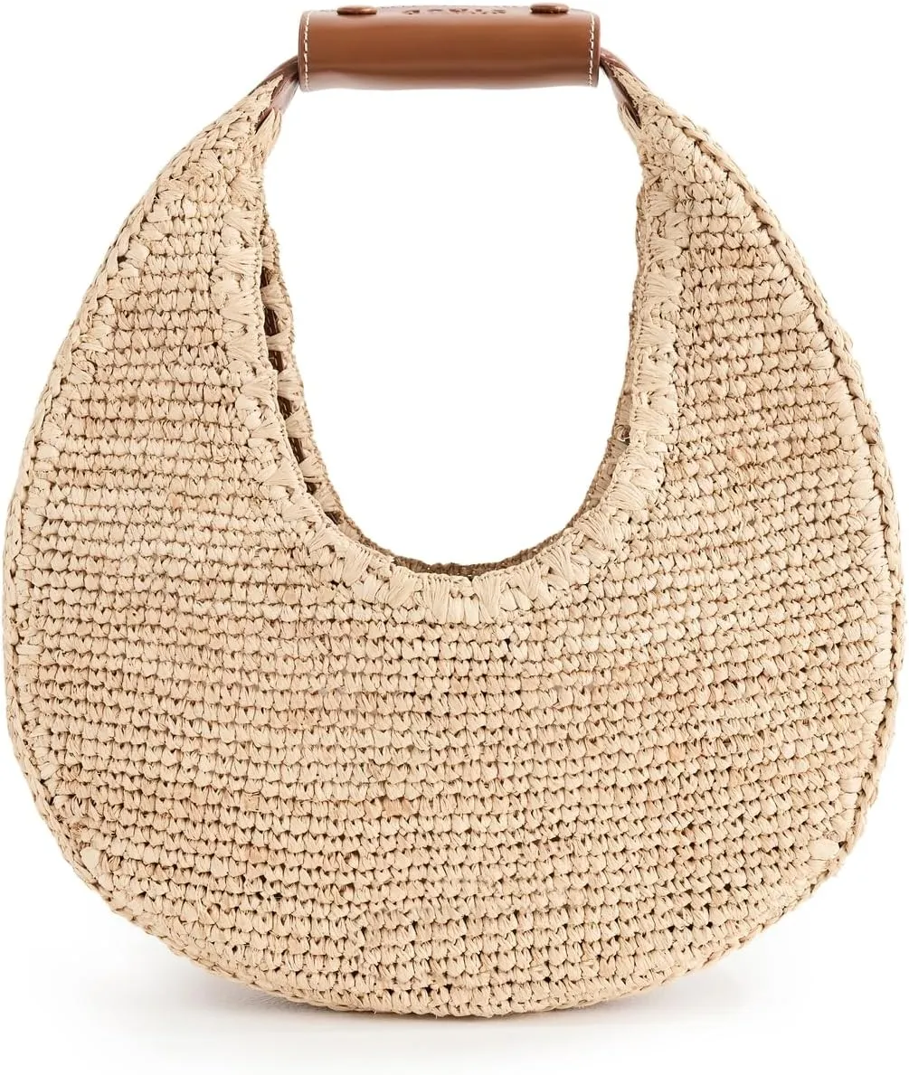STAUD Women's Moon Raffia Tote Bag