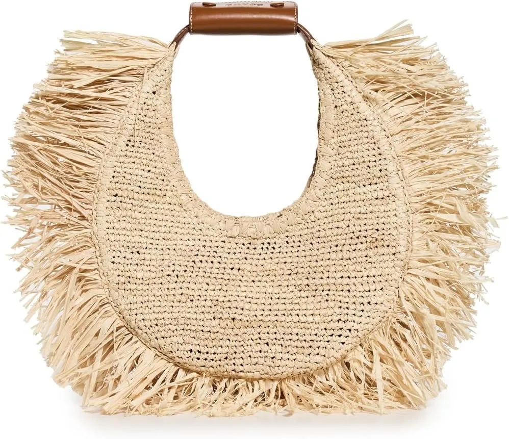 STAUD Women's Moon Raffia Tote Bag