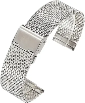 Steel Stainless Steel Strap 18mm 20mm 22mm 24mm 1.0 Thick Wire Mesh Strap Adjustable Length Watch Accessories Watchbands
