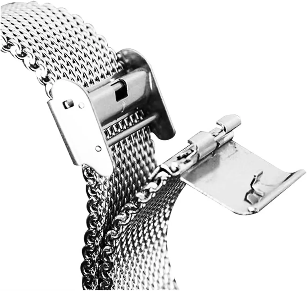 Steel Stainless Steel Strap 18mm 20mm 22mm 24mm 1.0 Thick Wire Mesh Strap Adjustable Length Watch Accessories Watchbands