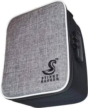 Stinky Bagger™ Better Size Smell Proof Bag, with Pocket Size Tray, Locking Odor Proof Box, Smell Proof Case, Smell Proof Box, 9x7x5 inch (Extra Room) Large Smell Proof Pouch Alternative.