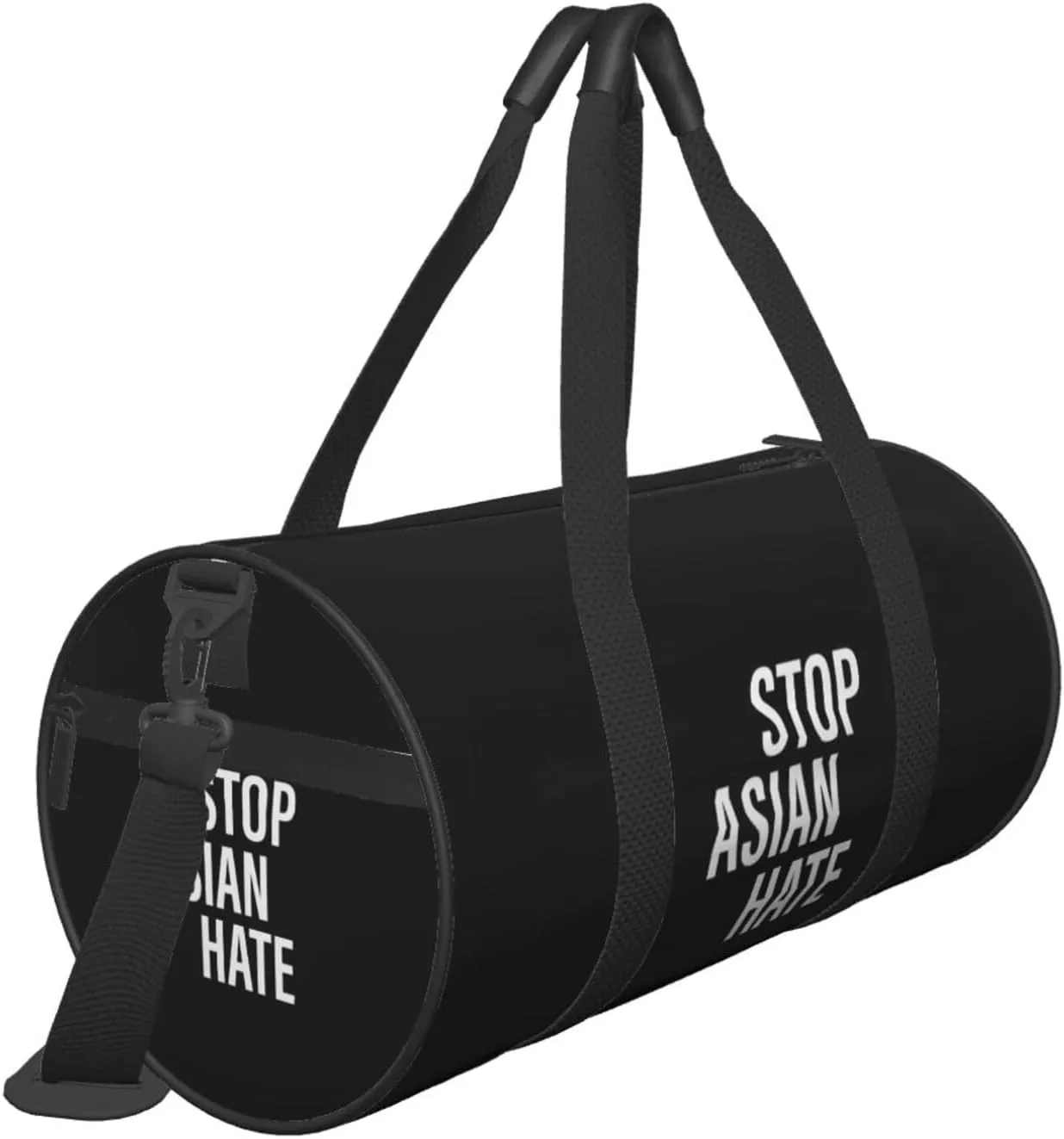 Stop Asian Hate Travel Luggage Bag Round Large Capacity Foldable Duffel Bag