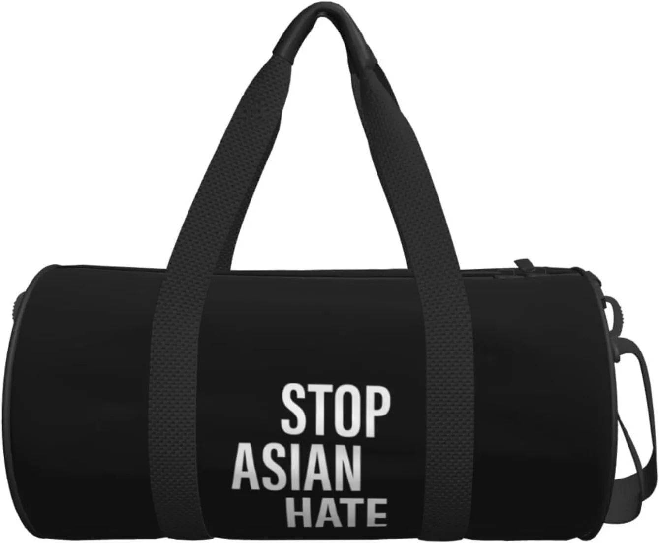 Stop Asian Hate Travel Luggage Bag Round Large Capacity Foldable Duffel Bag