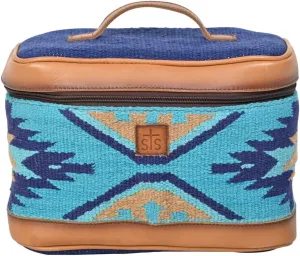 StS Ranchwear Western Cosmetic Bag Womens Leather Blue STS32928