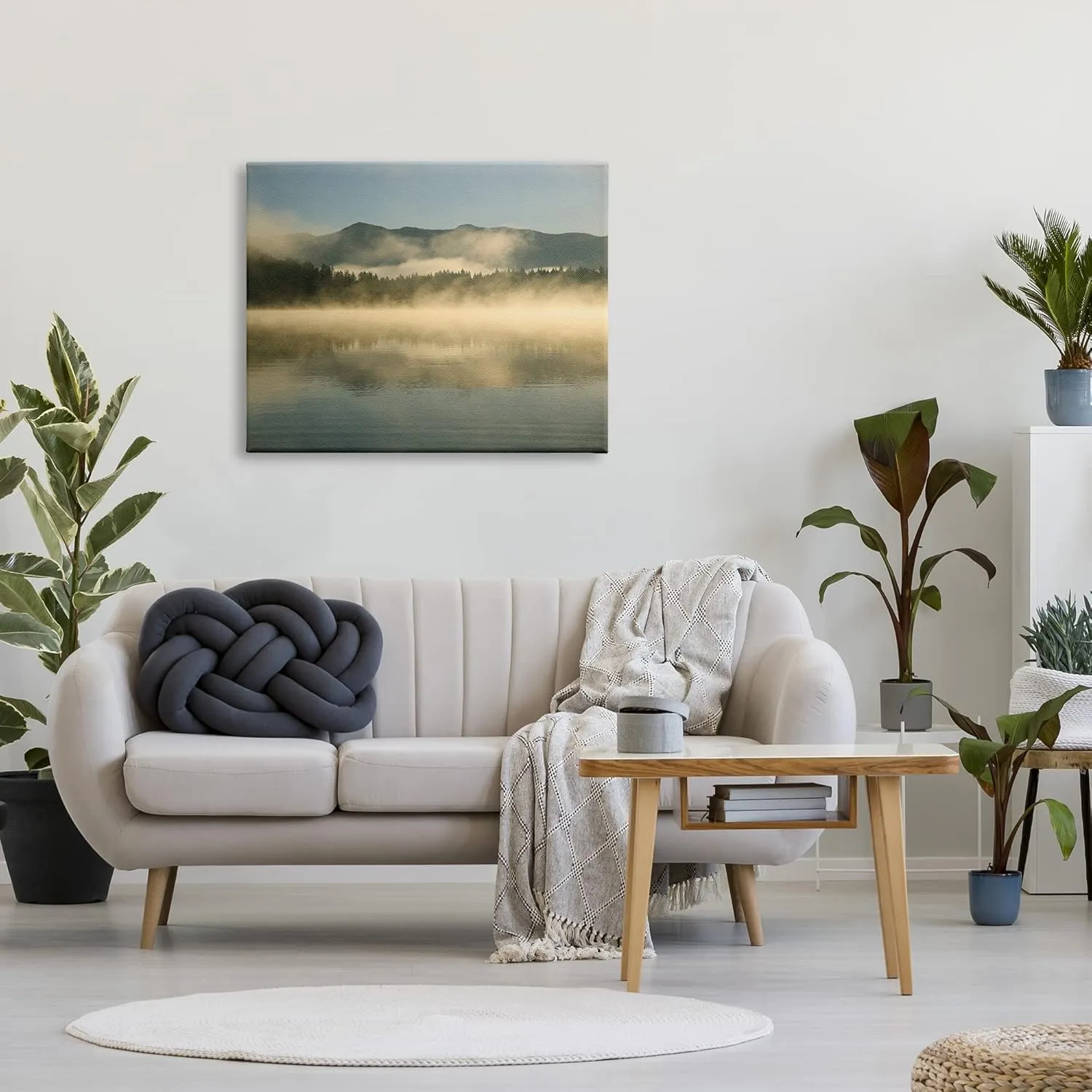 Stupell Industries Misty Lake Mountain Range Scenery Canvas Wall Art, Design by Carol Robinson