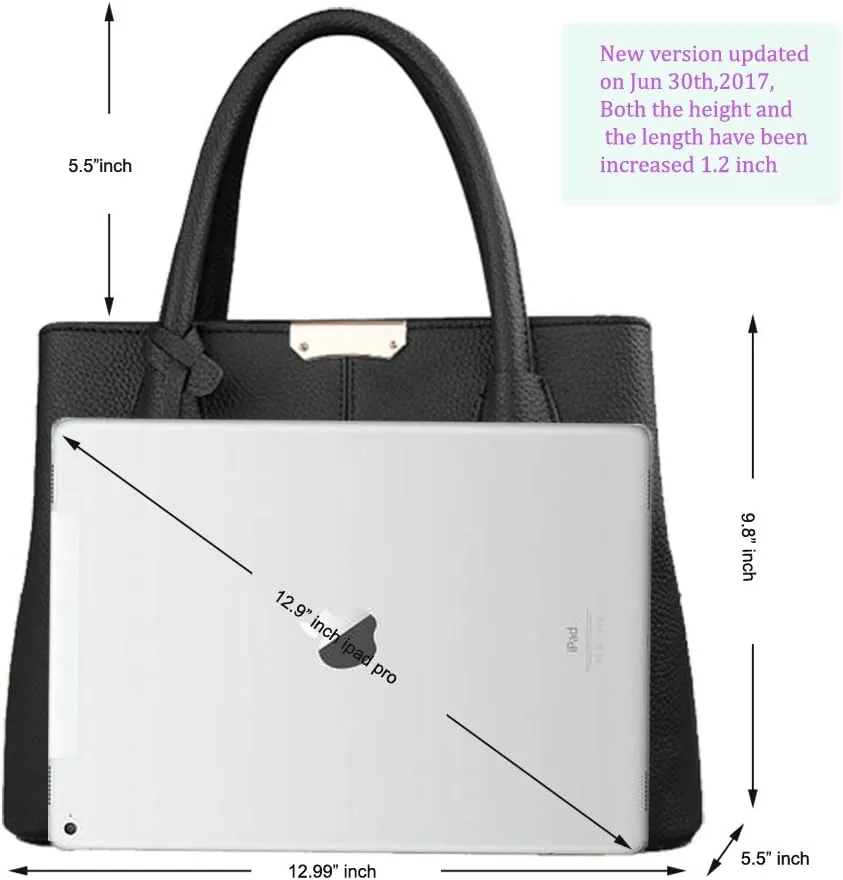 Stylish Women Pu Leather Vertical Utility Top Handle Handbag Satchel Tote Purse Bag