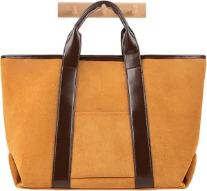 Suede Bag for Women, Brown Leather Tote Hobo Slouchy Handbag, Large Capacity Fall Purses Retro Vintage