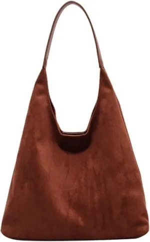 Suede Bag for Women Hobo Bag Slouchy Purse Fashionable Leather Shoulde Office Tote Handbag