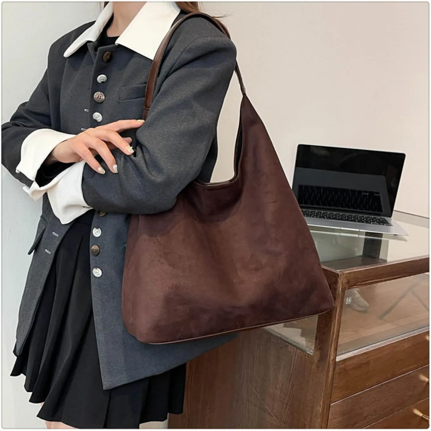 Suede Bags for Women 2024: Slouchy Hobo & Shoulder Bags for Work