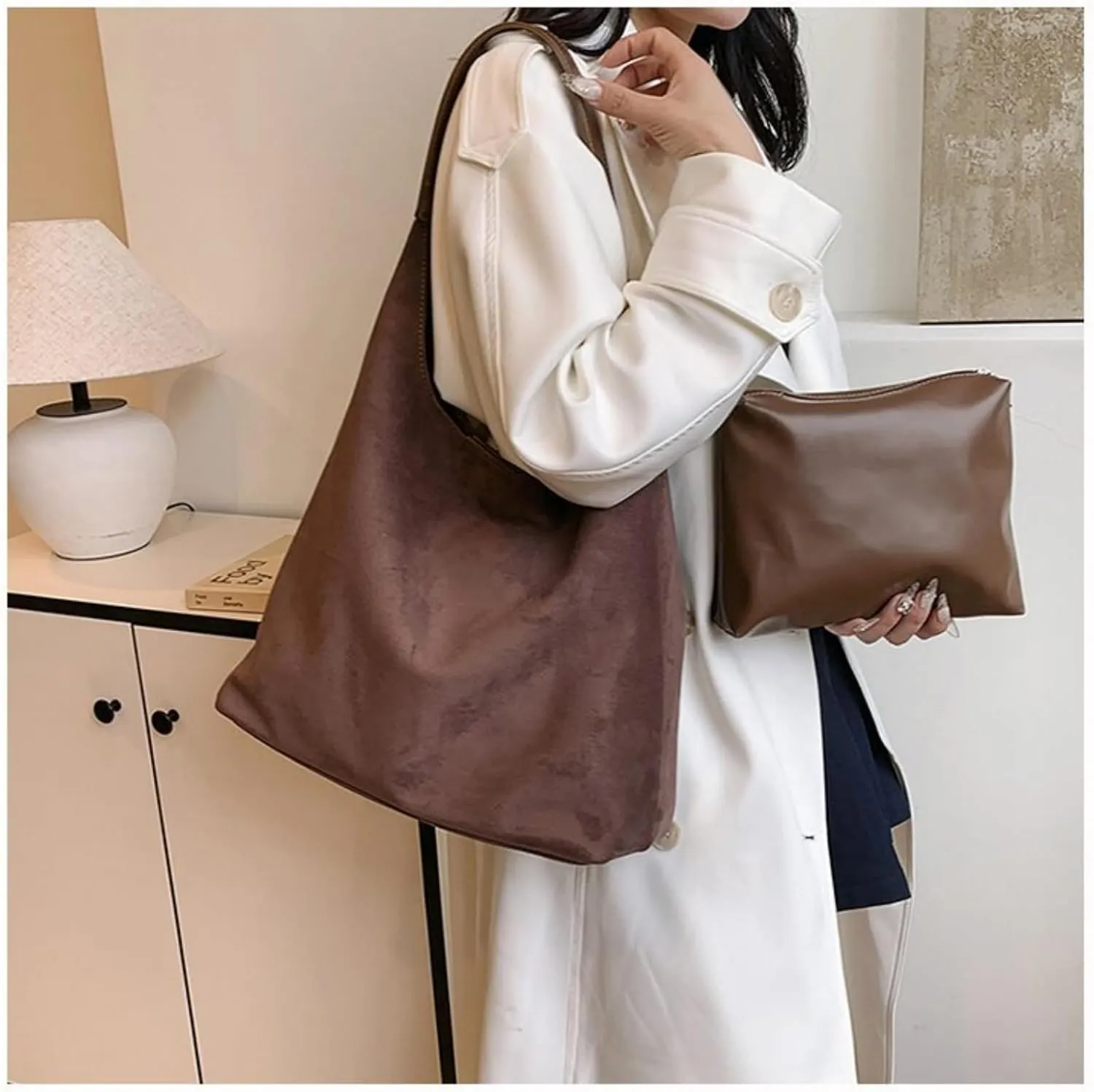 Suede Bags for Women 2024: Slouchy Hobo & Shoulder Bags for Work