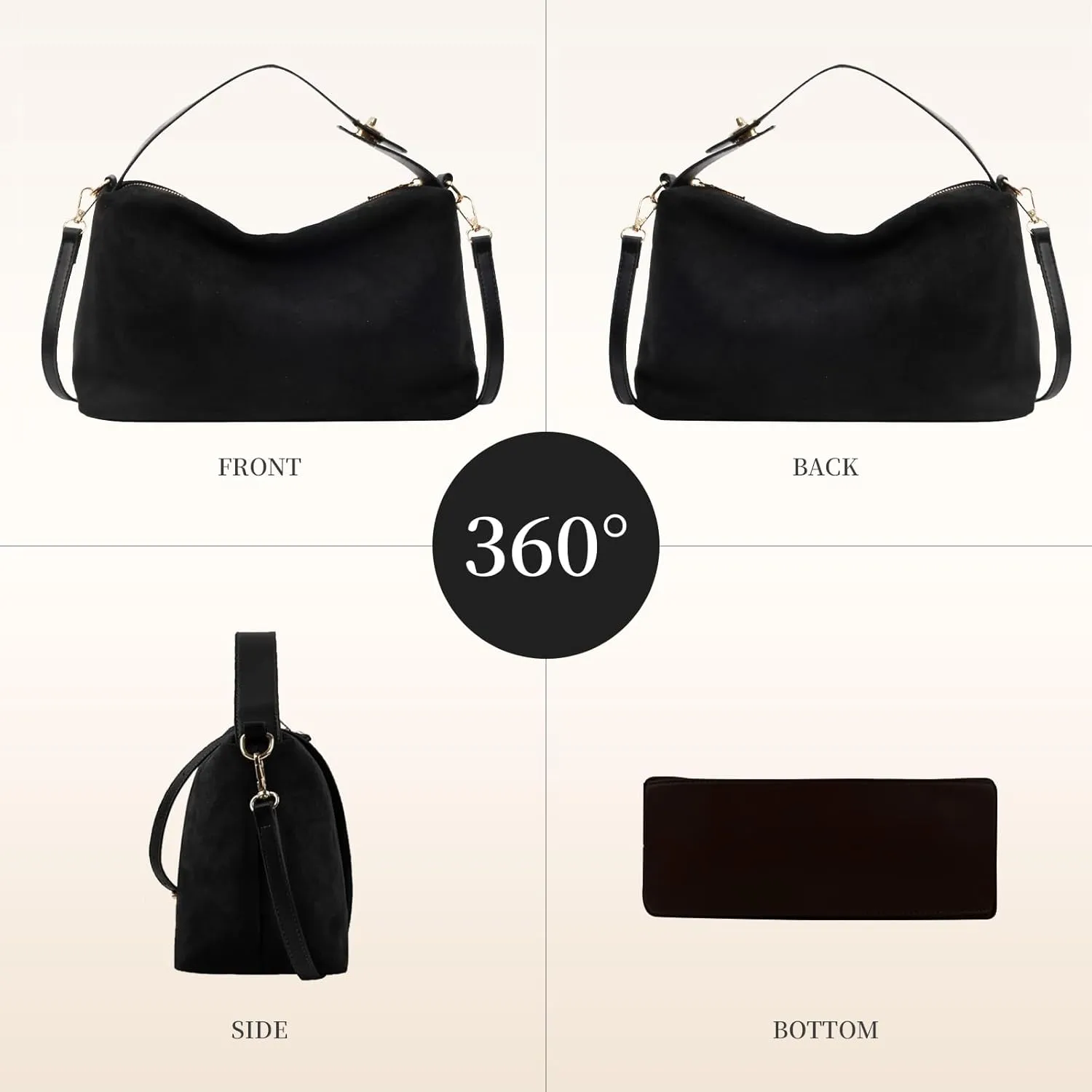 Suede Bags for Women Brown Suede Purses Suede Tote Handbag Slouchy Shoulder Bag Retro Crossbody Hobo Bag 2025