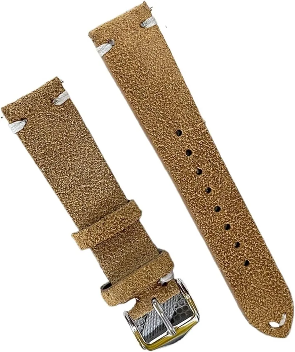 Suede Leather Vintage Watch Straps Quick Release Watchbands Replacement Compatible with Men Women Watch Accessories