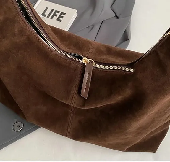 Suede Tote Bag for Women Hobo Bags Large Capacity Top Handle Bag Shoulder Bag,Premium Faux Suede Material