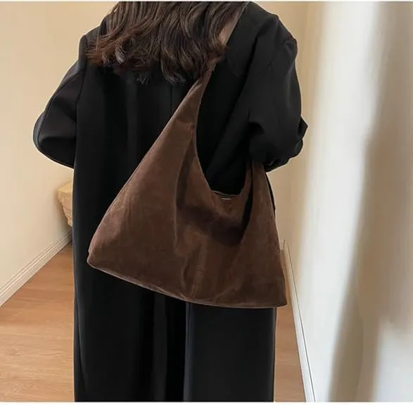 Suede Tote Bag for Women Hobo Bags Large Capacity Top Handle Bag Shoulder Bag,Premium Faux Suede Material