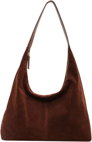 Suede Tote Bag for Women - Large Slouchy Shoulder Bag for Travel
