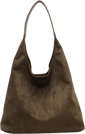 Suede Tote Bag for Women - Large Slouchy Shoulder Bag for Travel
