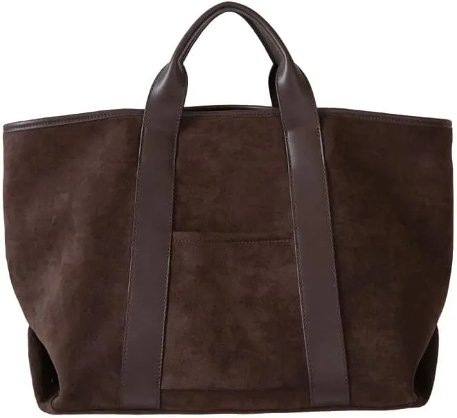 Suede Tote Bag for Women Retro Slouchy Work Bag Large Capacity Top Handle Bag Faux Suede Bag Shoulder Hobo Bag
