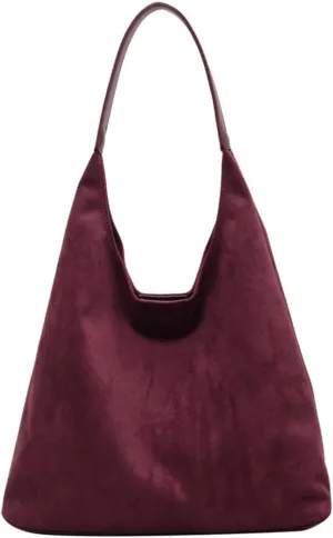 Suede Tote Bag for Women Work, Suede Hobo Bags, Vintage Top Handle Bag, Leather Tote Bag, Suede Slouchy Bag