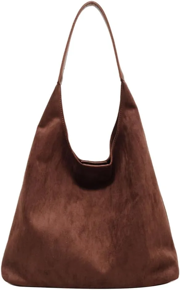 Suede Tote Bag for Women Work, Suede Hobo Bags, Vintage Top Handle Bag, Leather Tote Bag, Suede Slouchy Bag