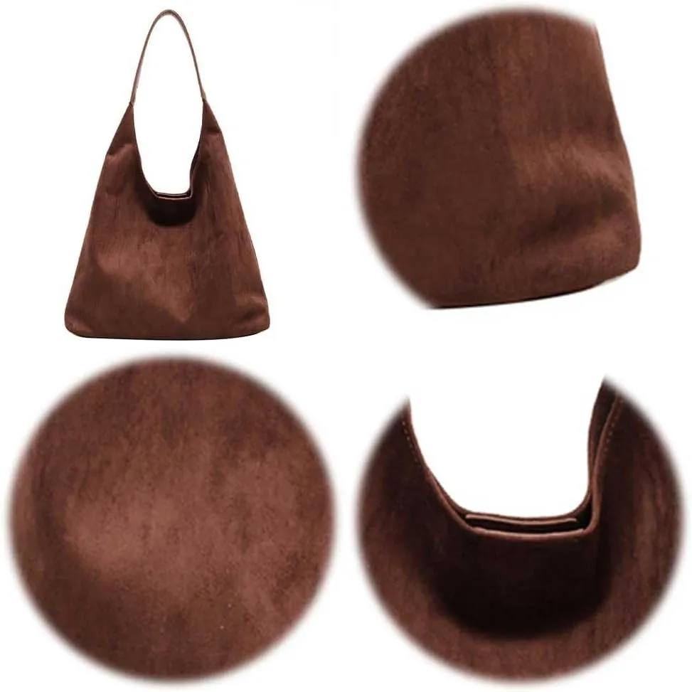 Suede Tote Bag for Women Work, Suede Hobo Bags, Vintage Top Handle Bag, Leather Tote Bag, Suede Slouchy Bag