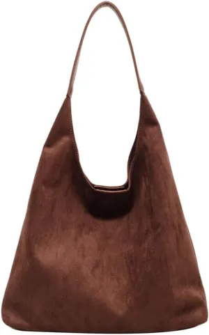 Suede Tote Bag for Women Work, Suede Hobo Bags, Vintage Top Handle Bag, Leather Tote Bag, Suede Slouchy Bag