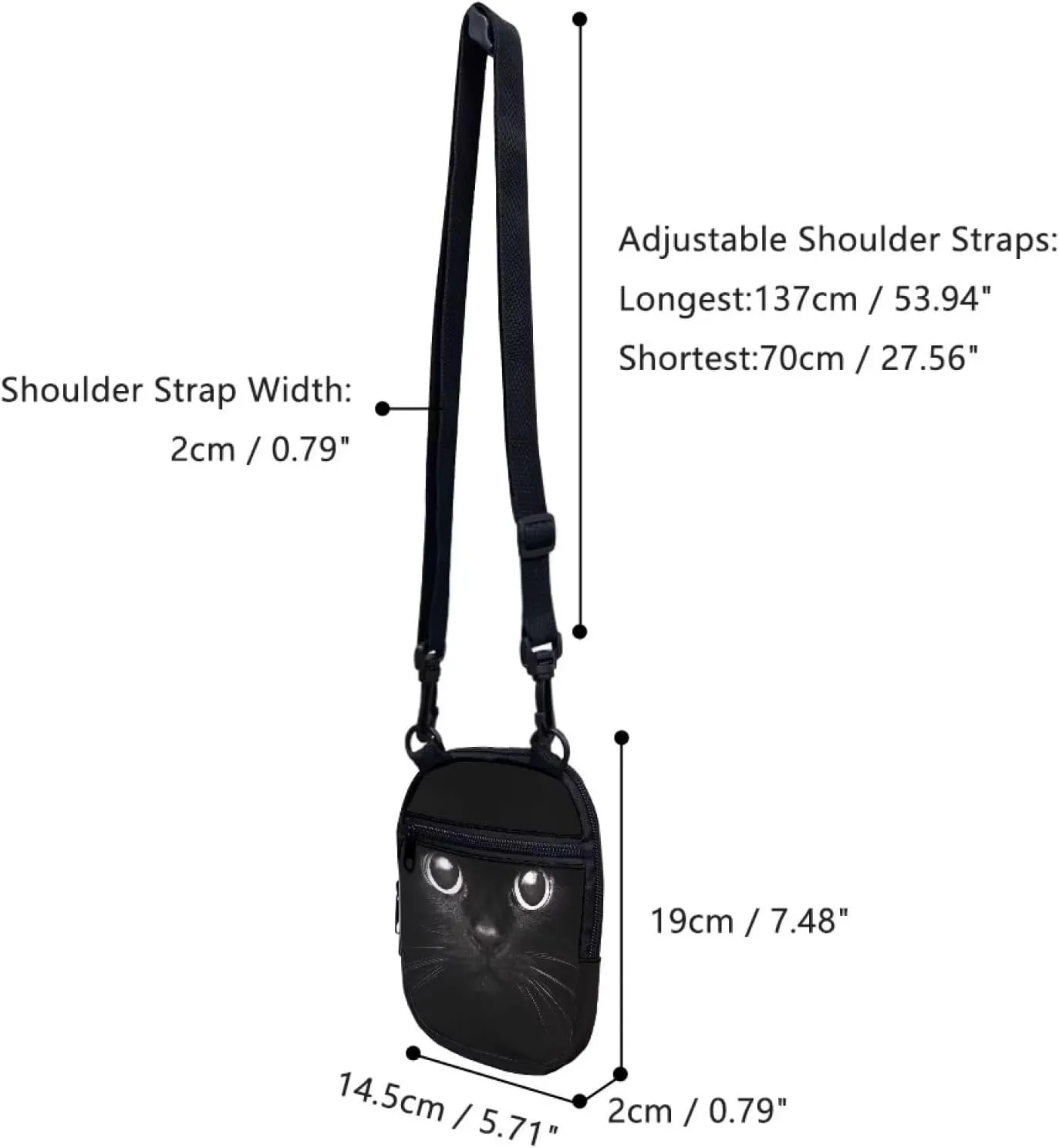 Suobstales Messenger Bag for Women Crossbody Zipper Bag with Adjustable Strap Portable Phone Purse Shoulder Handbag
