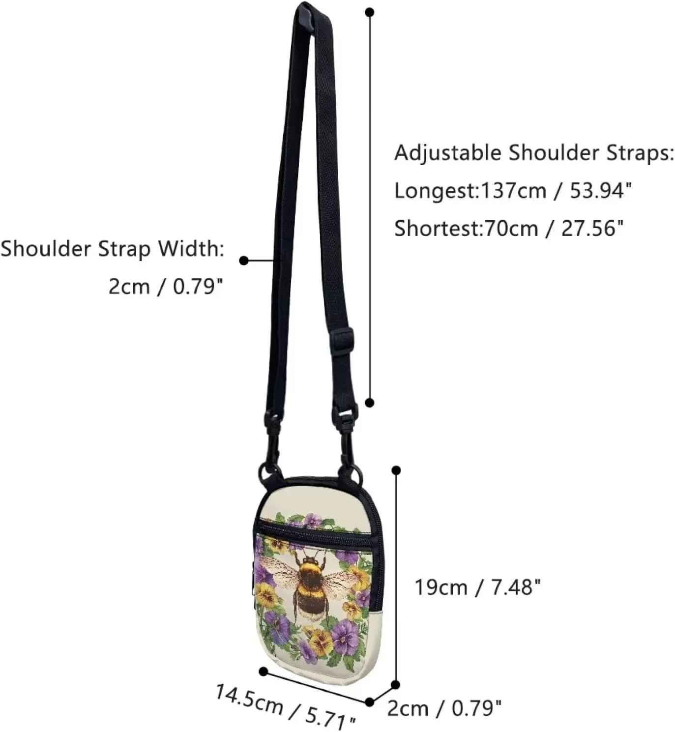 Suobstales Women Messenger Bag Mini Cross-Body Cell Phone Purse Shoulder Strap Wallet Pouch Bag Girls Crossbody Bag