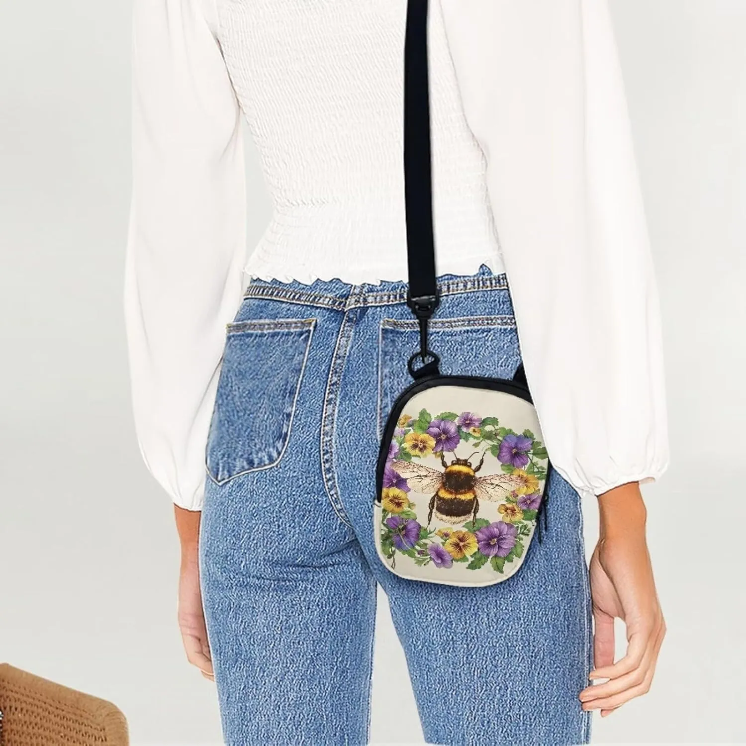 Suobstales Women Messenger Bag Mini Cross-Body Cell Phone Purse Shoulder Strap Wallet Pouch Bag Girls Crossbody Bag