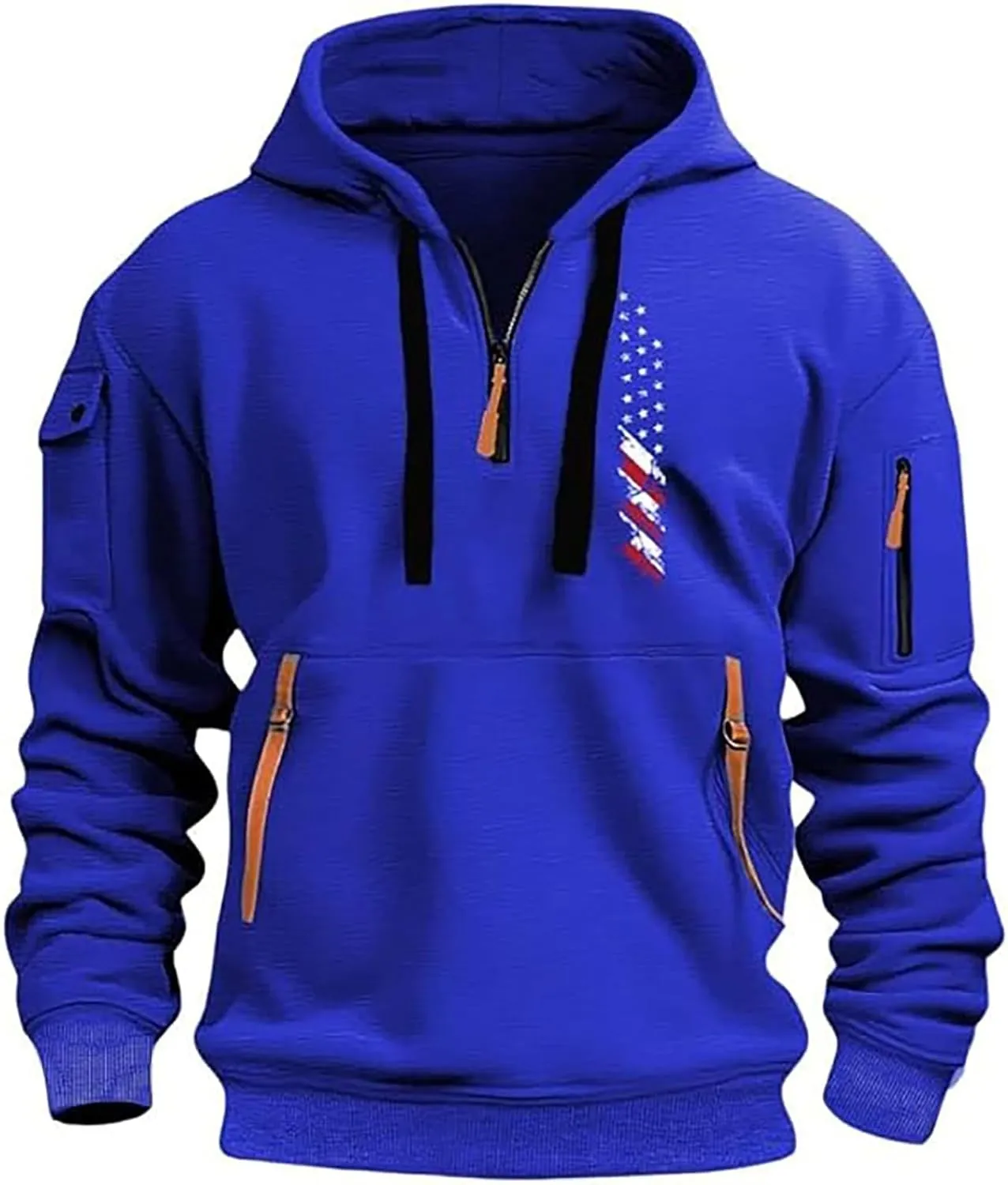 Sweatshirt for Men,Men's Hoodies Quarter Zip Pullover Vintage Workout Running Active Hoodies with Pockets
