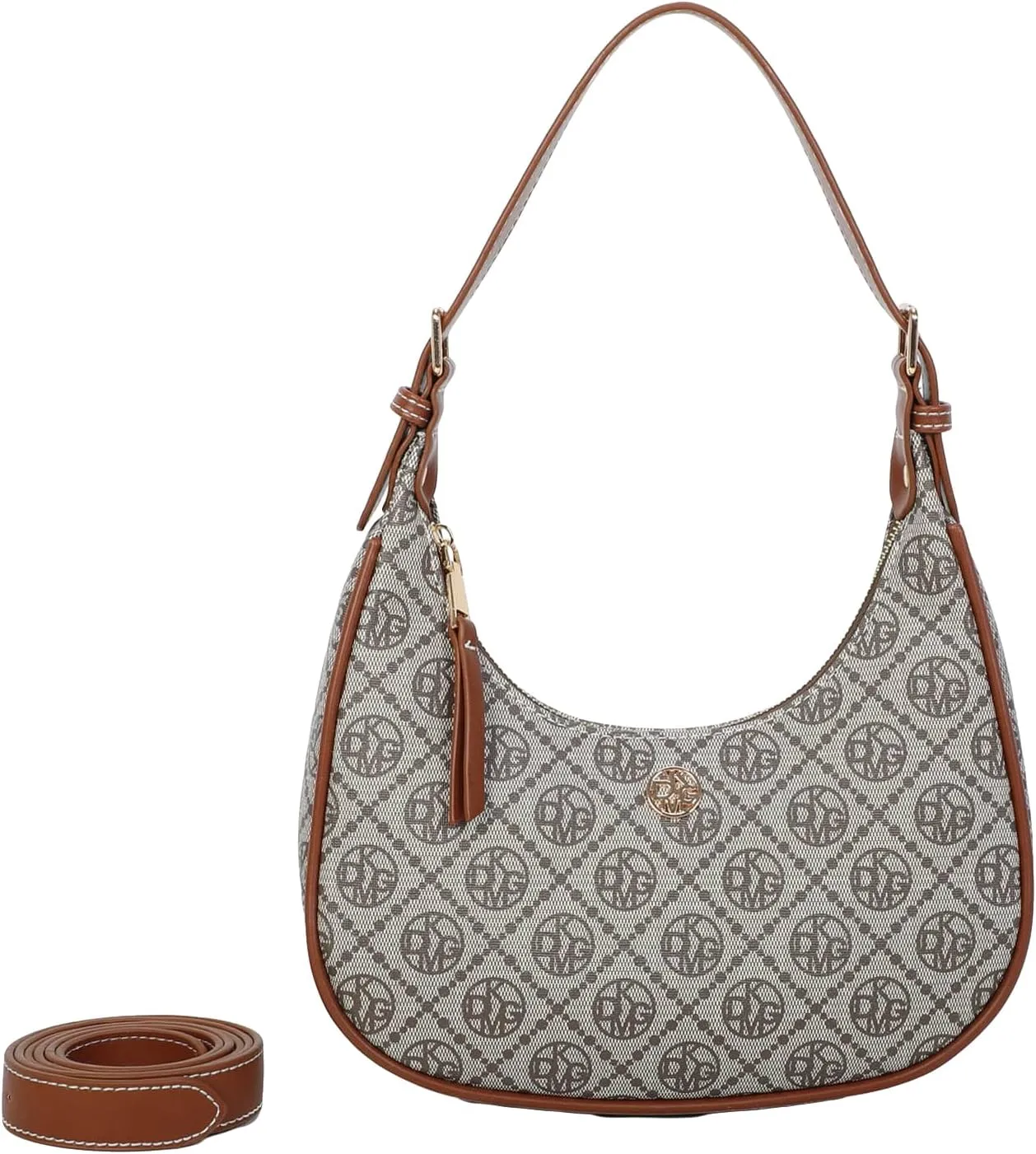 SweatyRocks Women's Allover Print Top Handle Bag PU Leather Zipper Undearm Crescent Bag