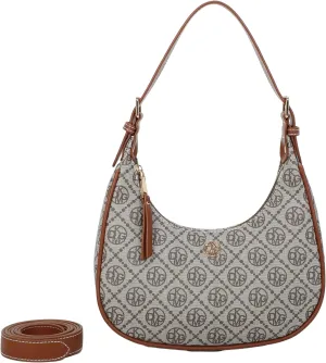 SweatyRocks Women's Allover Print Top Handle Bag PU Leather Zipper Undearm Crescent Bag