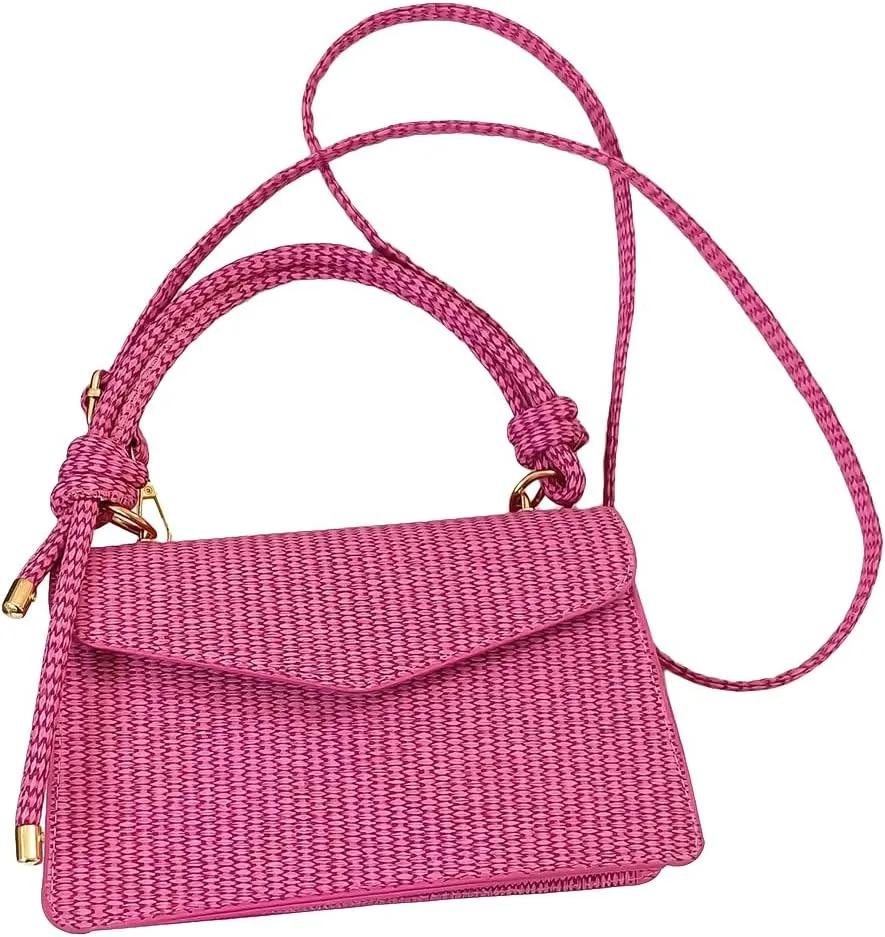 SweatyRocks Women's Tote Handbag Small Textured Knot Strap Crossbody Purse