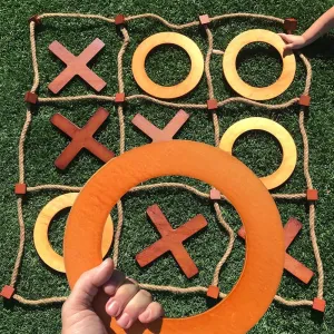 SWOOC Games - Giant Tic Tac Toe Game Outdoor (All Weather) | 3ft x 3ft | Instant Setup, No Assembly | Giant Outdoor Games for Adults and Family | Outside Toys | Large Lawn & Backyard Fun | Yard Game