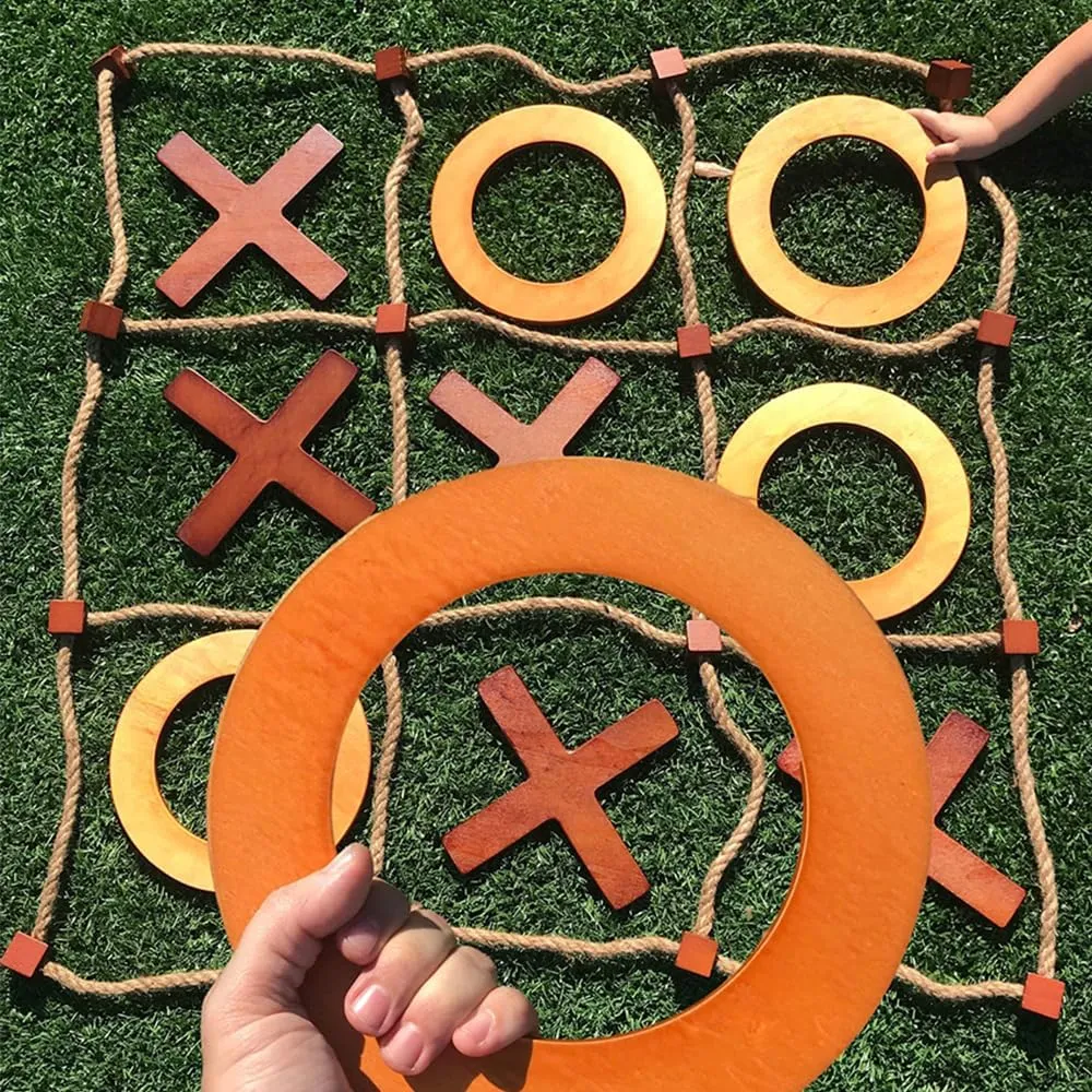 SWOOC Games - Giant Tic Tac Toe Game Outdoor (All Weather) | 3ft x 3ft | Instant Setup, No Assembly | Giant Outdoor Games for Adults and Family | Outside Toys | Large Lawn & Backyard Fun | Yard Game