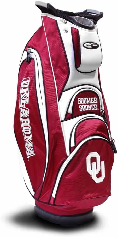 Team Golf NCAA 10-Way Top with Integrated Dual Handle & External Putter Well, Cooler Pocket, Padded Strap, Umbrella Holder & Removable Rain Hood