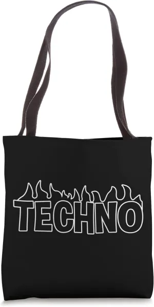 Techno - Techno logo on fire Tote Bag