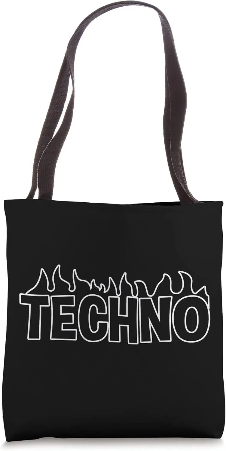 Techno - Techno logo on fire Tote Bag