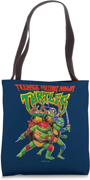 Teenage Mutant Ninja Turtles: Mutant Mayhem Logo With Group Tote Bag