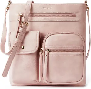 Telena Crossbody Purses for Women Medium PU Leather Shoulder Bag with Multi Pocket for Women