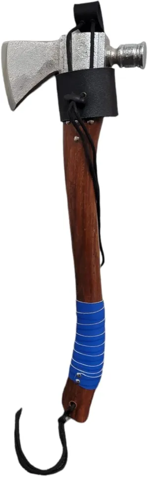 Textured Steel Norse Viking Axe Solid Forged Tomahawk Camping Hammer Leather Belt Loop