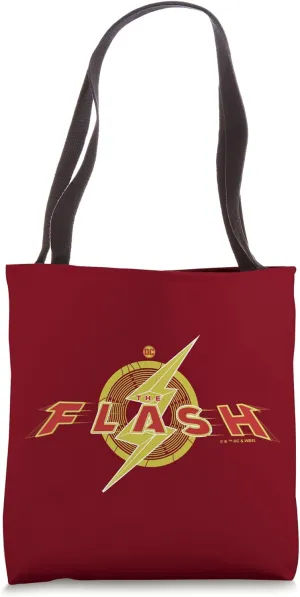 The Flash Gold Lightning Time Warp Title Logo Tote Bag