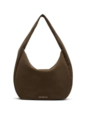 THE ZOE COCOA SUEDE BAG