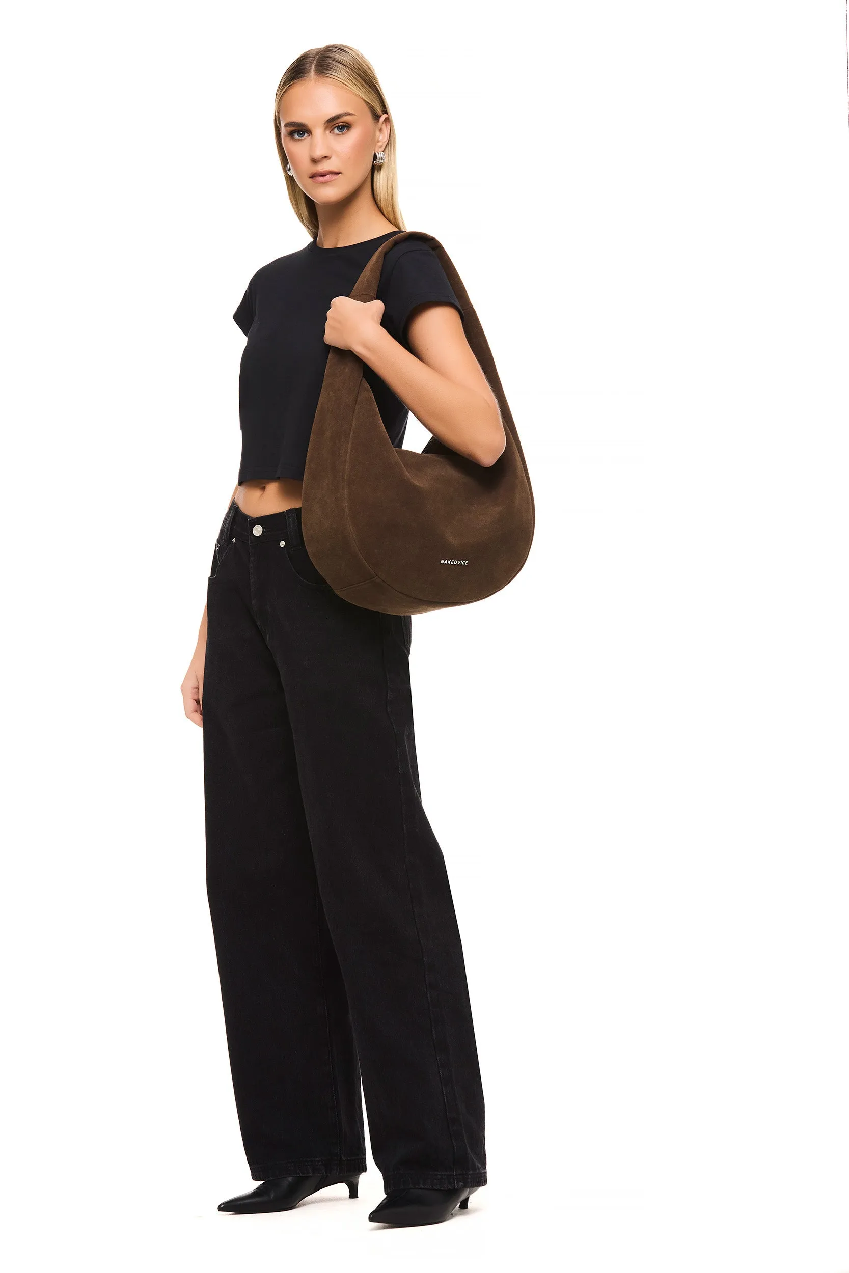 THE ZOE COCOA SUEDE BAG