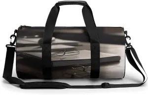 There Is A Book on The Table Sport Gym Duffle Travel Bag for Women Men Overnight Weekender Bag with Shoe Compartment,Wet Pocket, 17.7in/9in/9in, style
