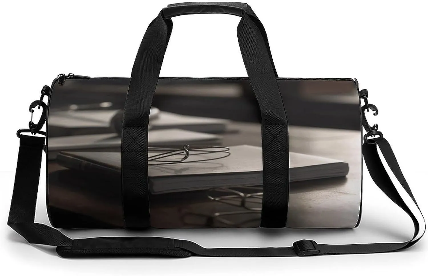 There Is A Book on The Table Sport Gym Duffle Travel Bag for Women Men Overnight Weekender Bag with Shoe Compartment,Wet Pocket, 17.7in/9in/9in, style