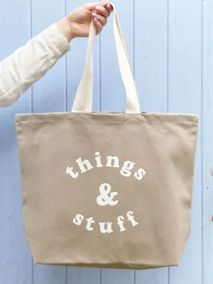 Things & Stuff - Stone Canvas Tote Bag