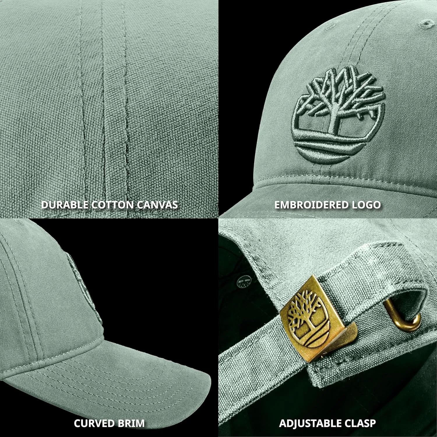 Timberland Soundview Men's Baseball Cap - Cotton Canvas, Adjustable, Lightweight & Stylish Hat for Outdoor Activities