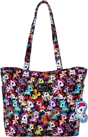 Tokidoki Official Licensed Shoulder Bag with Unicorno Keychain Tote Bag Large Capacity Handbag for Work Travel