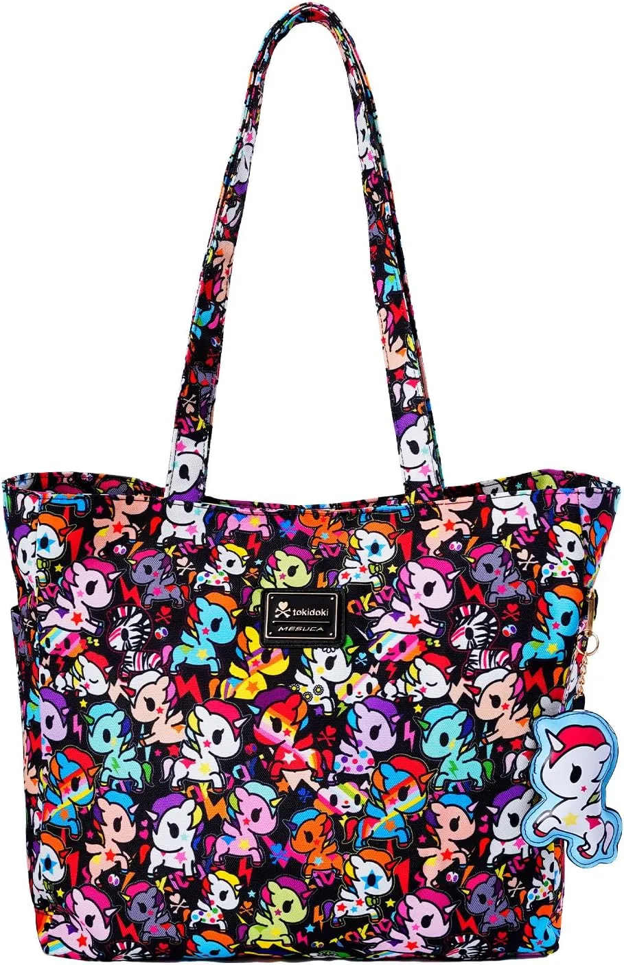 Tokidoki Official Licensed Shoulder Bag with Unicorno Keychain Tote Bag Large Capacity Handbag for Work Travel
