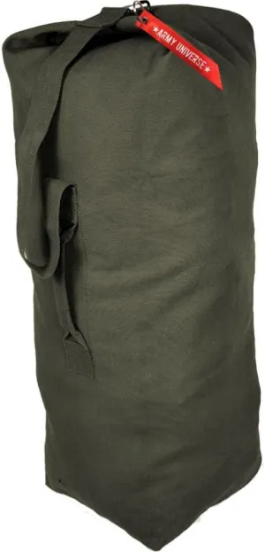 Top Load Heavyweight Cotton Canvas Tactical Military Duffle Bag Carryall Shoulder Storage Bulk Travel Bag, Olive Drab - 13" x 13" x 33"